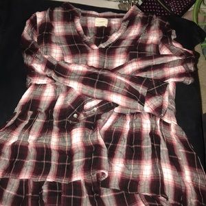 Flowy long sleeve flannel